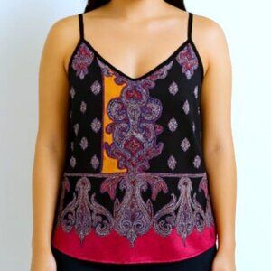Express | Satin Colorful Paisley Bandana Cami Tank Pink Purple Orange | Small